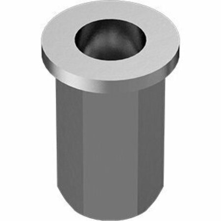 BSC PREFERRED Heavy Duty Twist-Resistant Rivet Nut M6 x 1 Interior Thread 1.0 - 3.5 mm Material Thickness, 25PK 90720A510